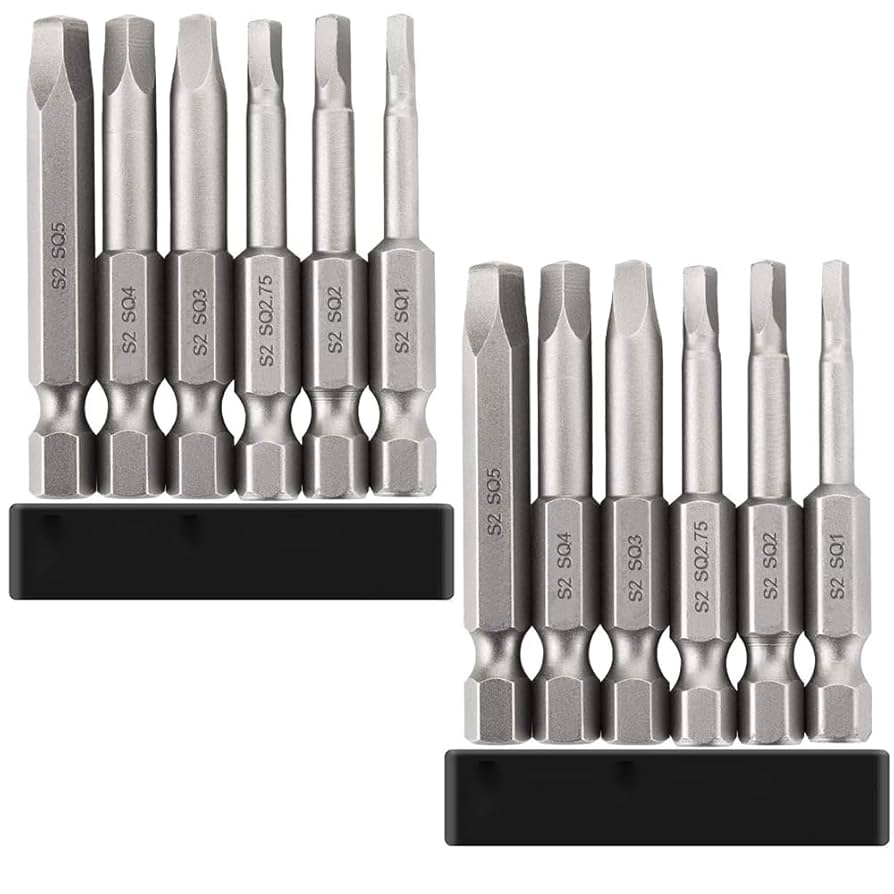 Saipor 12PCS Magnetic Square Head Screwdriver Bits Set 2